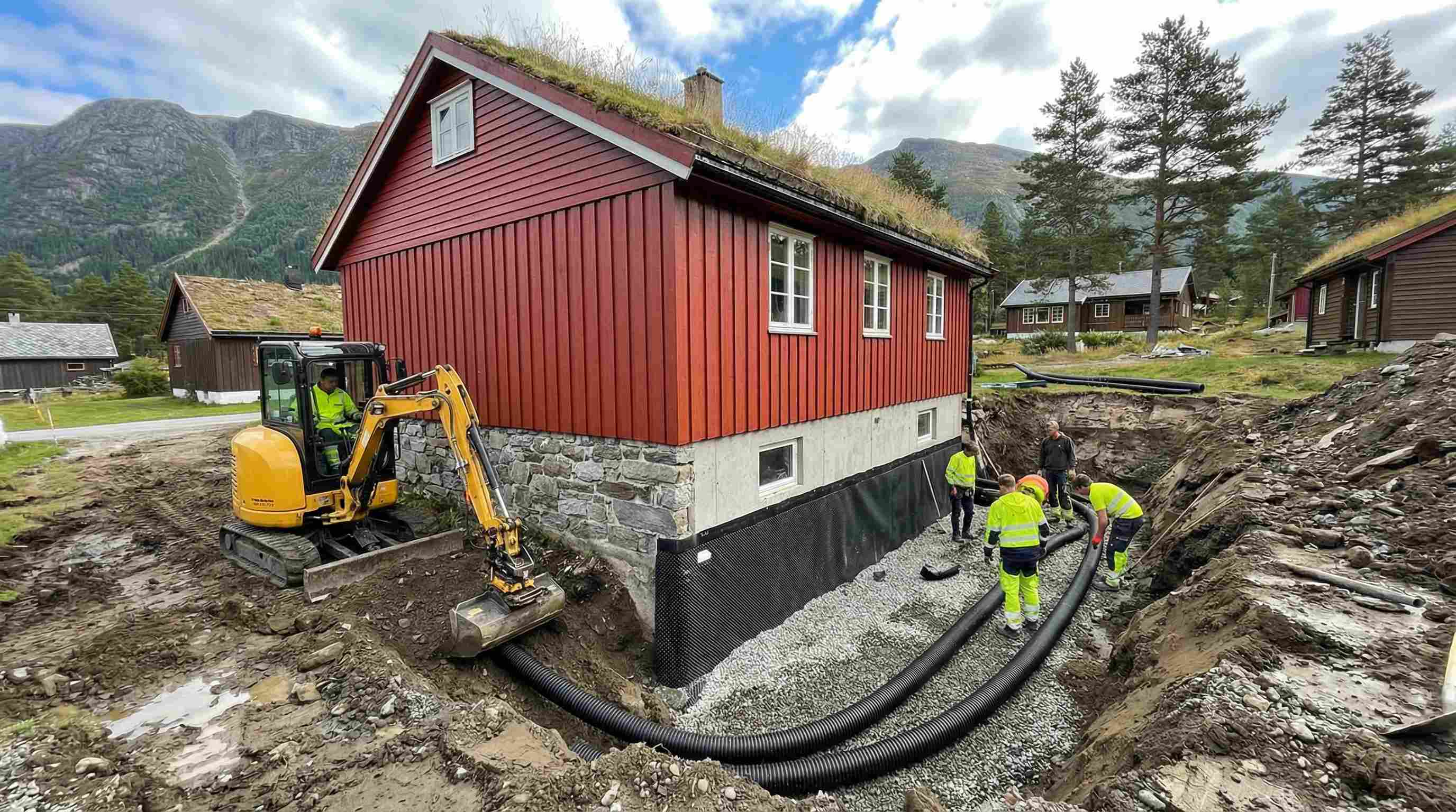 Drenering rundt hus: Drenering pris? Hva koster drenering? - En guide fra A til Å